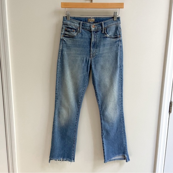 Mother The Looker Crop Ankle Fray Jean Shoot To Thrill Wash 26 - Picture 1 of 9